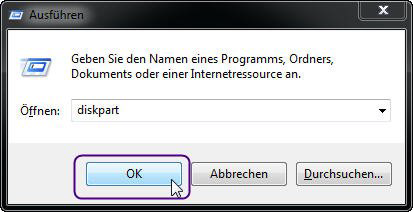Diskpart ausführen