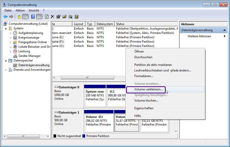 Praktische Tricks Partition vergrößern oder verkleinern